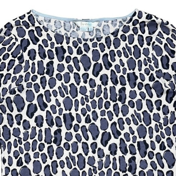 Boden Leopard Print Tshirt 2 Lyocell 3/4 Sleeve Tee Neutral Animal Print - Picture 3 of 14